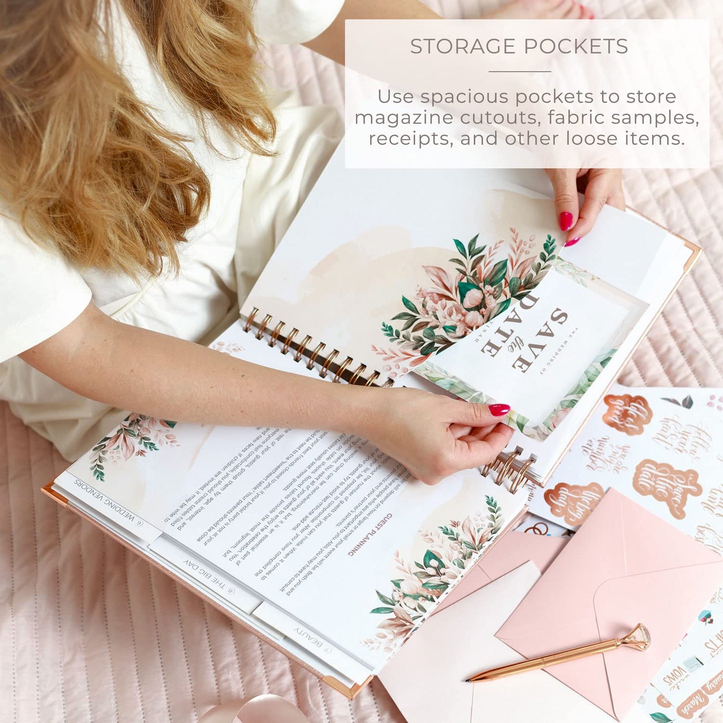 Clever Fox Wedding Planner – Notebook Organizer for Bride – Wedding Planning Binder Book with Pockets – Engagements Gift, 10x11″ (Rose Gold)