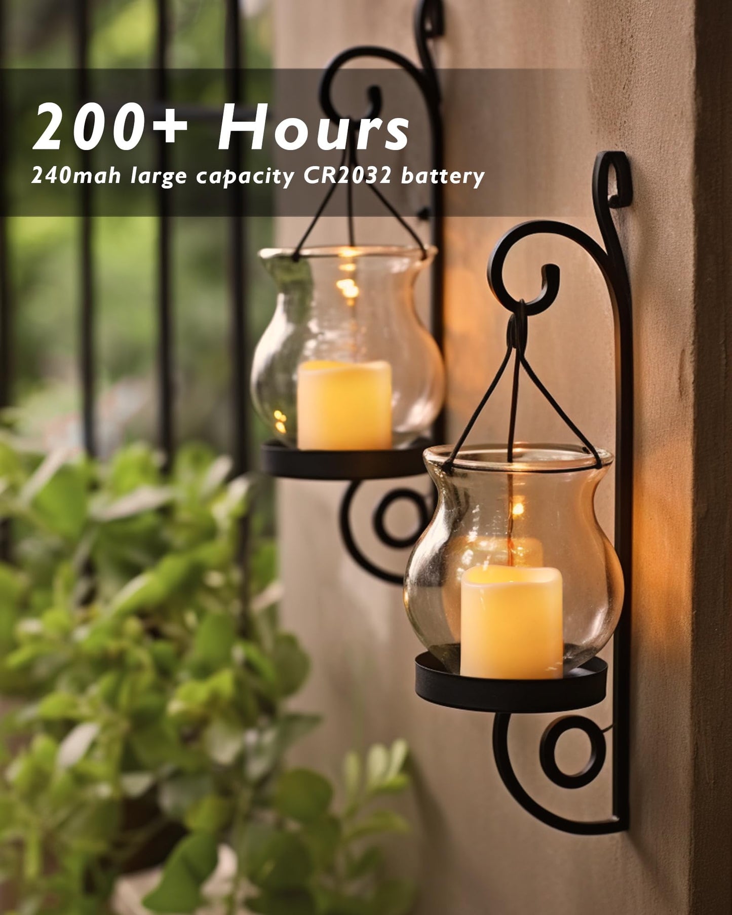 Homemory 50Pack Flickering Flameless Votive Candles,200+Hour Electric Fake Candles,Battery Operated LED Tealight for Wedding,Table,Outdoor,Halloween,Christmas Decoration-Amber Yellow