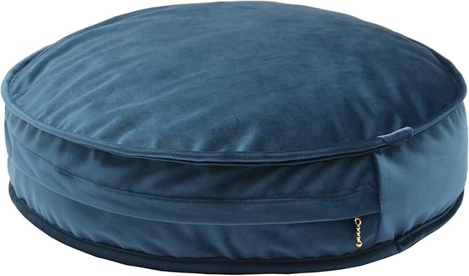 YIUOR Velvet Floor Pillows Round Chair Cushion Couch Throw Pillow Soft Pouf Seat Mattress Bean Bag for Reading Nook Play Room (19.7",Teal)