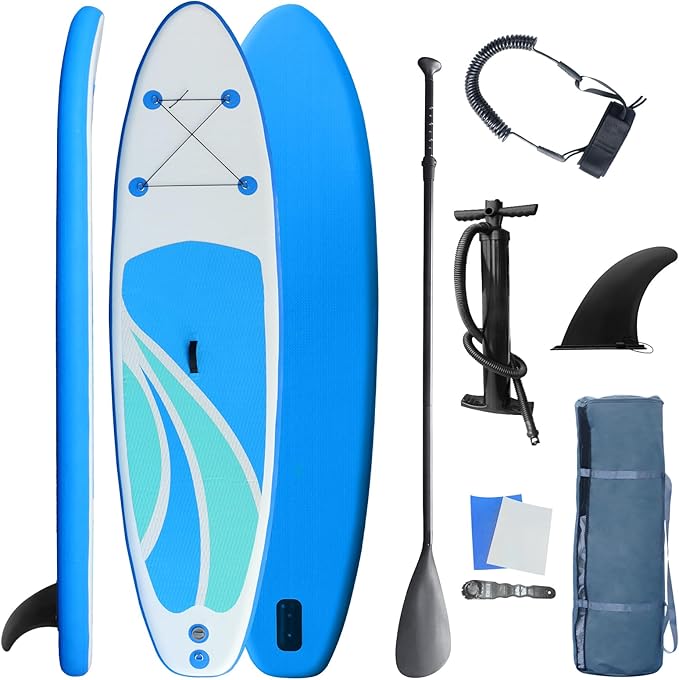Inflatable Stand Up Paddle Board for Adult All Skill Levels- 10'4" Ultra-Light SUP Paddleboard with Durable Non-Slip Deck ...