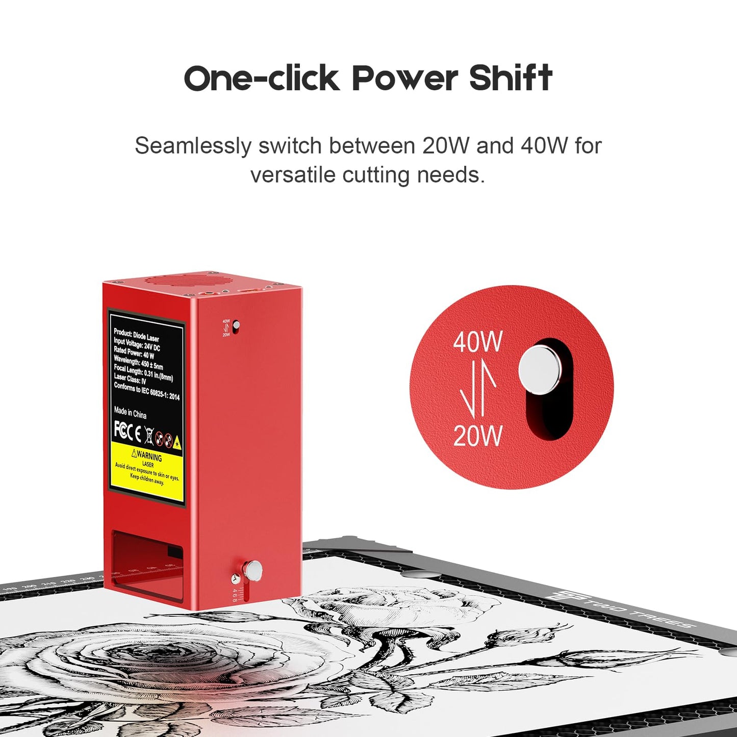 40000mW Laser Engraver, 450mm x 900mm Working Area Laser Cutter, 0.06mm Precision Engraving Machine, Laser Engraver for Wood Metal Acrylic Leather, WiFi & USB Connectivity, GRBL Compatible
