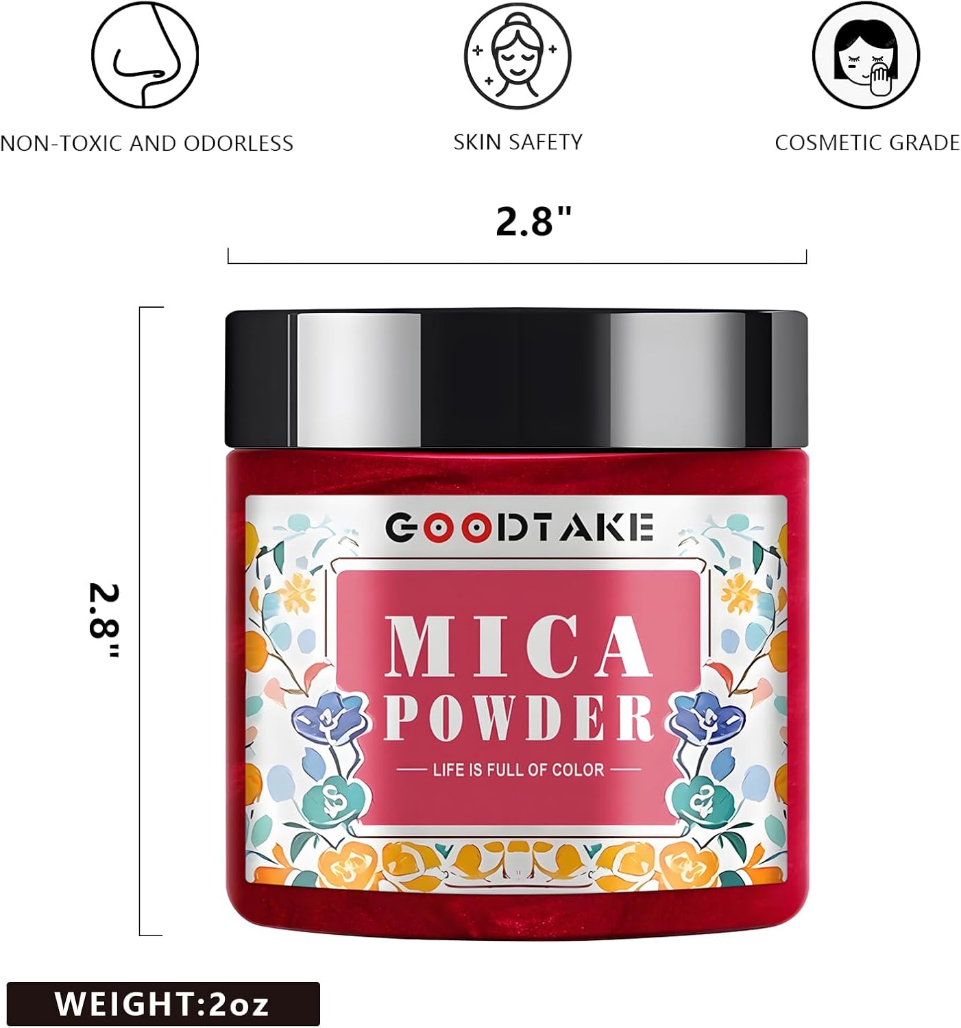 GOODTAKE Blue Mica Powder | Epoxy Resin Color Pigment | Pearlescent Color Pigment | Mica Powder for Resin Epoxy - for Soap Making, Nail Polish, Slime & Candle (Blue, 2 oz)