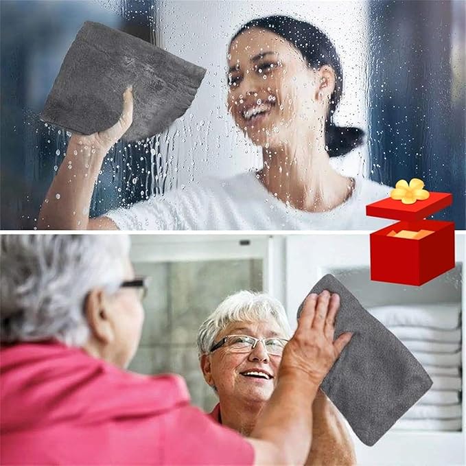10 Counts Thickened Magic Cleaning Cloth Streak Free Reusable Microfiber, Super Absorbent-Lint-Free Cleaner for Home, Window, Mirror Glass and Cars (10PCS)
