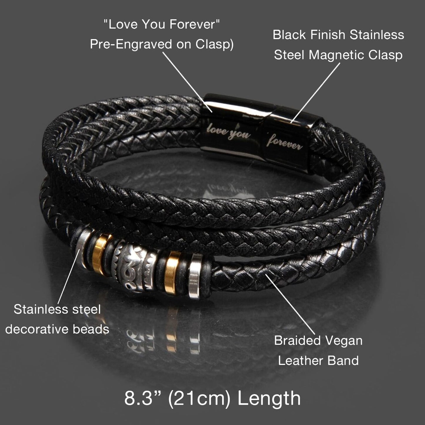 Mapileng To My Grandson Bracelet From Mom Grandma, Handmade Braided Rope Bracelet Gift for Grandson From Grandparents, Valentines Birthday Graduation Day Christmas Gifts for Teenage