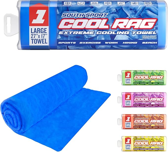 South Sport Cool Cool RAG Extreme Cooling Towel for Heat Relief - PVA Cooling Towel for Workout, Gym, Running and for Othe...