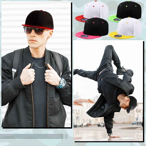 Hicarer 30 Pcs Hats for Men, Flat Cap Bulk Plain Flat Brim Baseball Caps(Plain Colors, Solid Style)