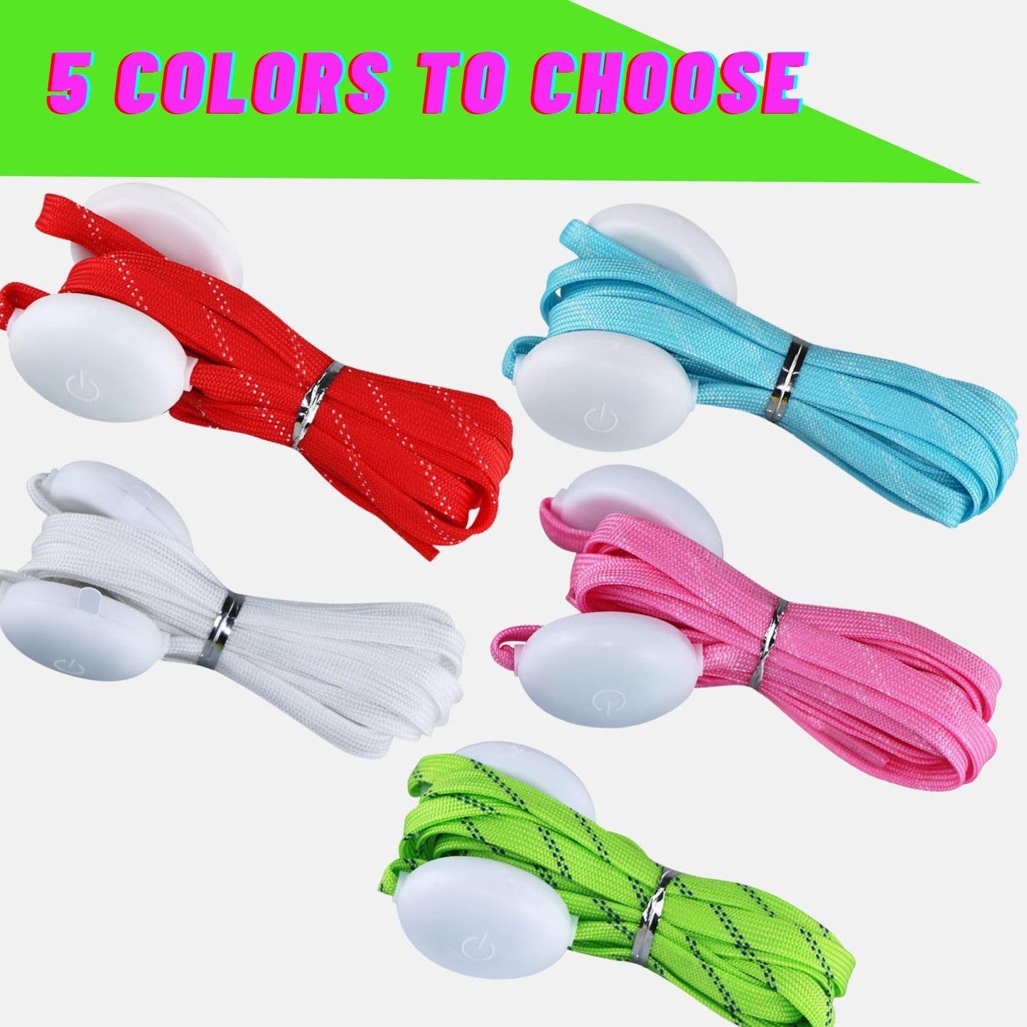 Flammi LED Nylon Shoelaces Light Up Glow in the Dark for Party Dancing Skating (Blue)