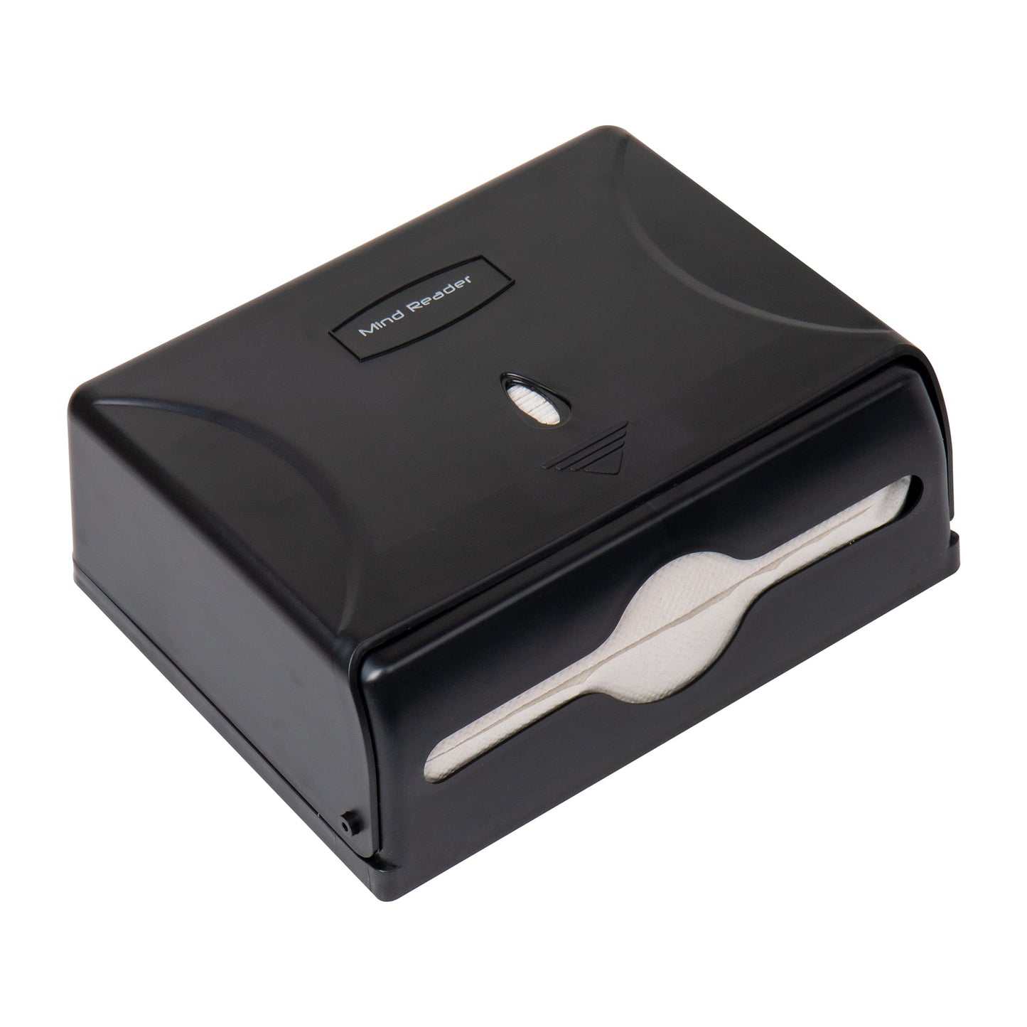 Mind Reader Paper Towel Dispenser, Tri-Fold Towel Holder, Restroom, Wall Mount, Bathroom, 10.25"L x 3.75"W x 8"H, Black