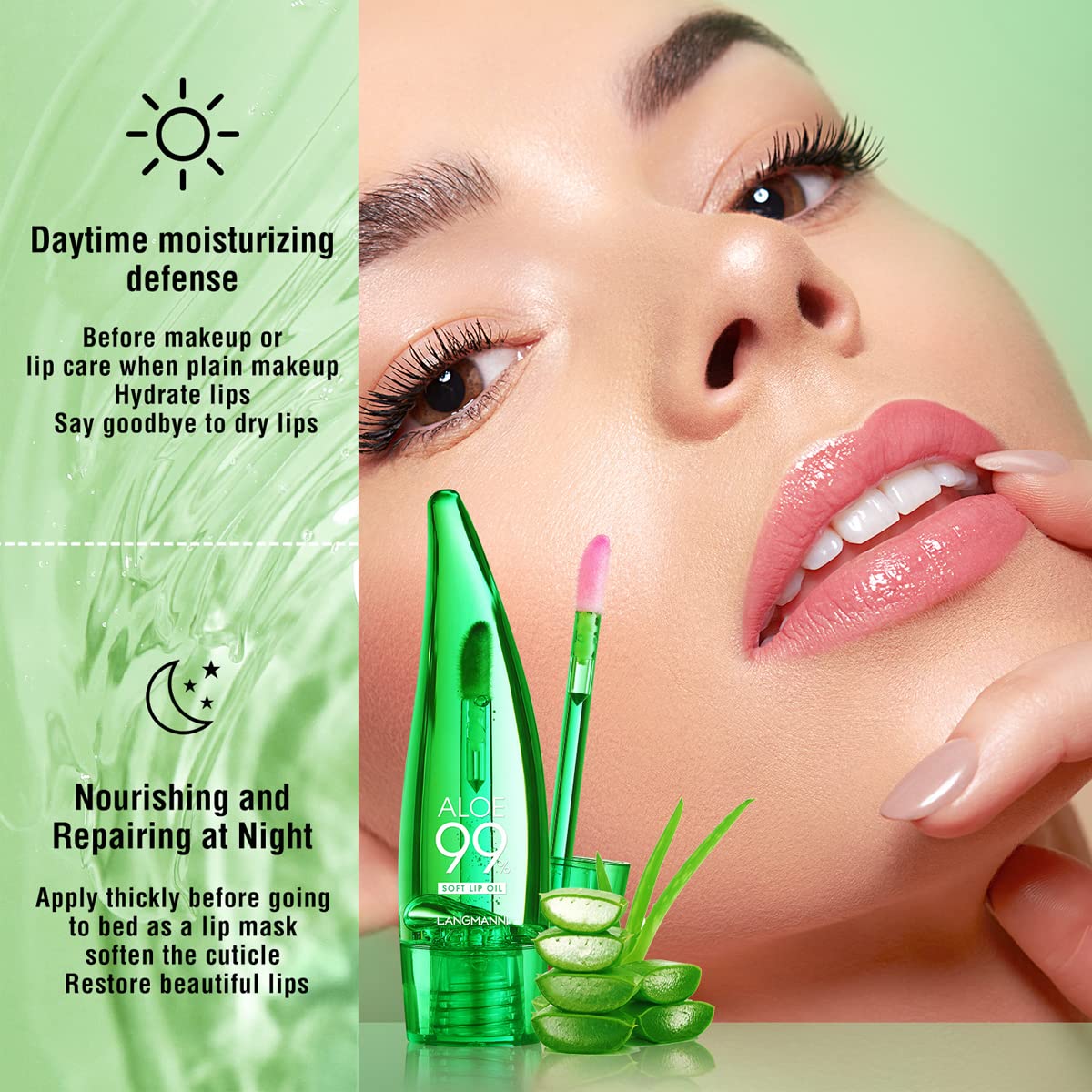 Pakivs 3 Pcs Aloe Vera Lip Gloss Set,Magic Temperature Color Change Lip Gloss Moisturizing Long Lasting Lip Stain Liquid Lipstic