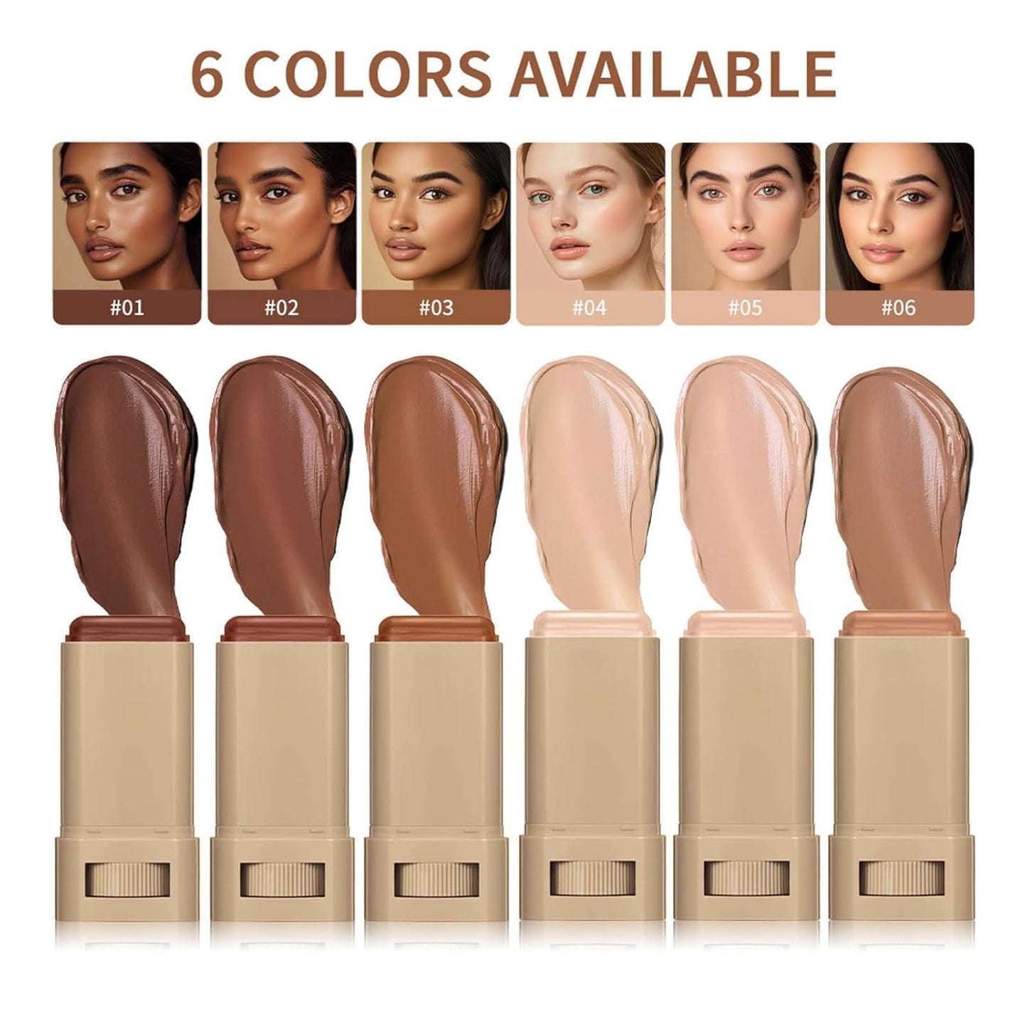 2 Pcs Foundation Stick Beauty Balm Serum Boosted Skin Tint, 2025 New Makeup Tint, Portabl Moisturizing Essence Contour Stick Fou