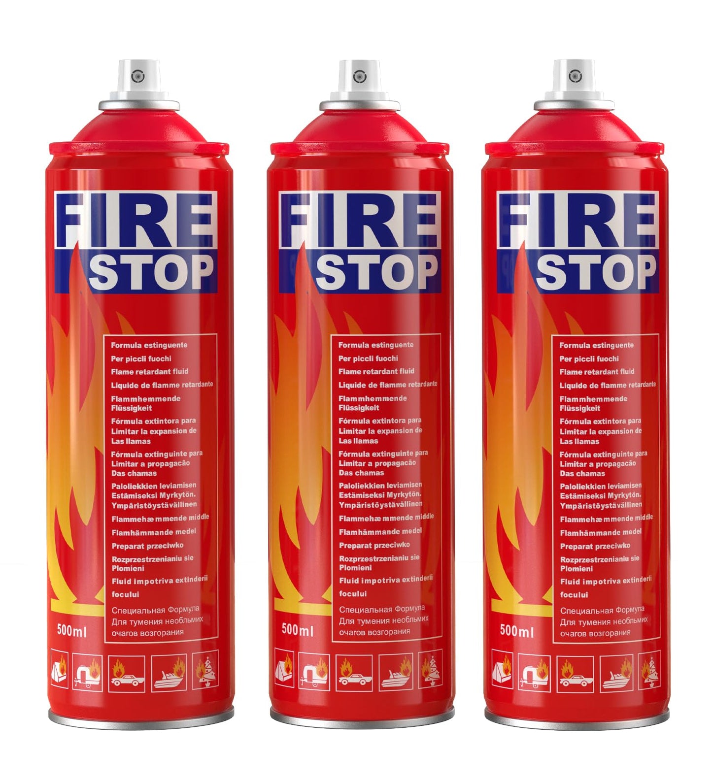 AmzBoom 3-Pack Fire Extinguisher for Home, Kitchen, Car, Boat - ABCK Class Extinguisher with Mounting Bracket - Compact & Portable for Emergency Use.