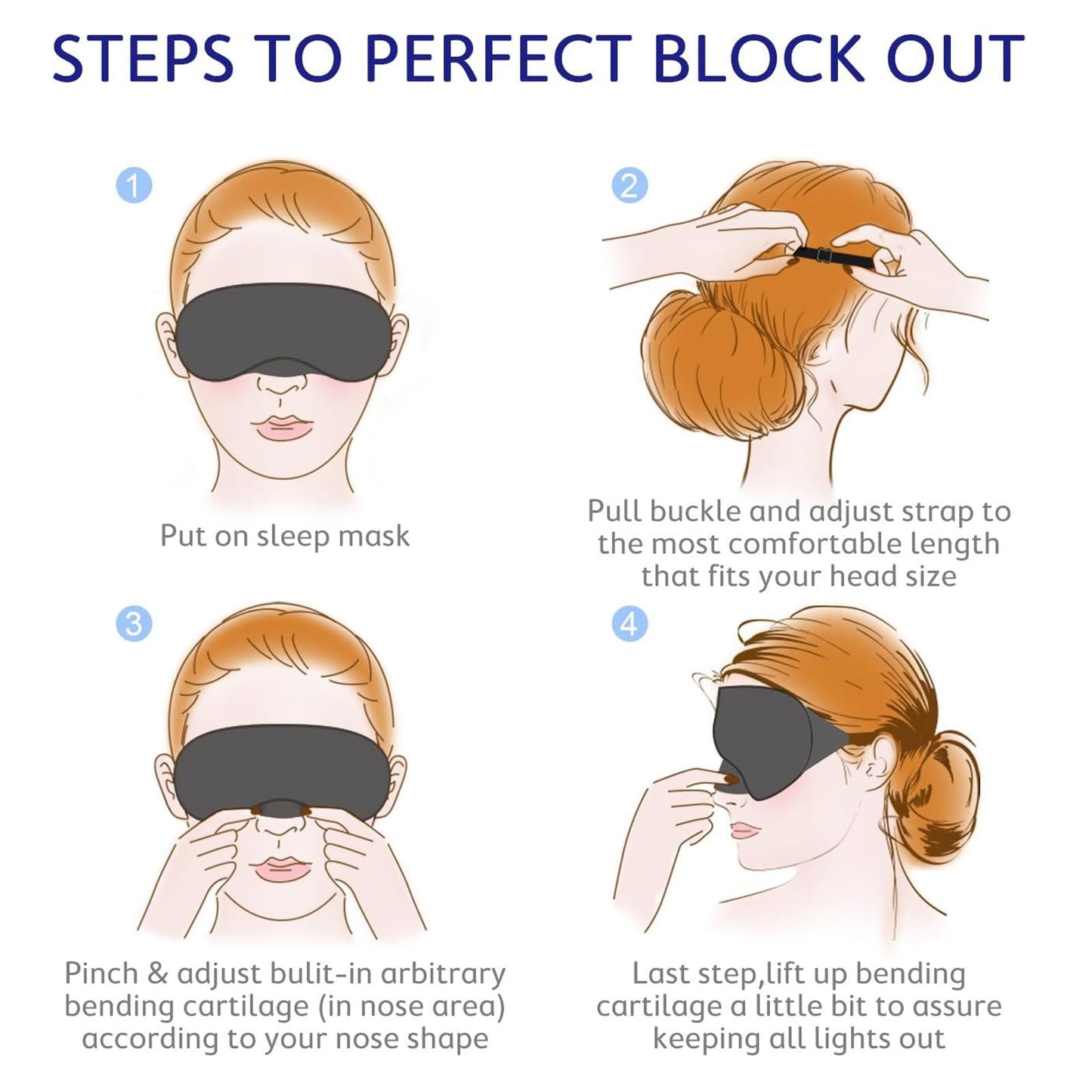 Mavogel Cotton Sleep Mask - Breathable Light Blocking Sleep Eye Mask, Soft Comfortable Night Sleeping Mask for Men Women, Eye Cover for Travel/Shift Work/Nap, Includes Travel Pouch (Cobalt Blue)