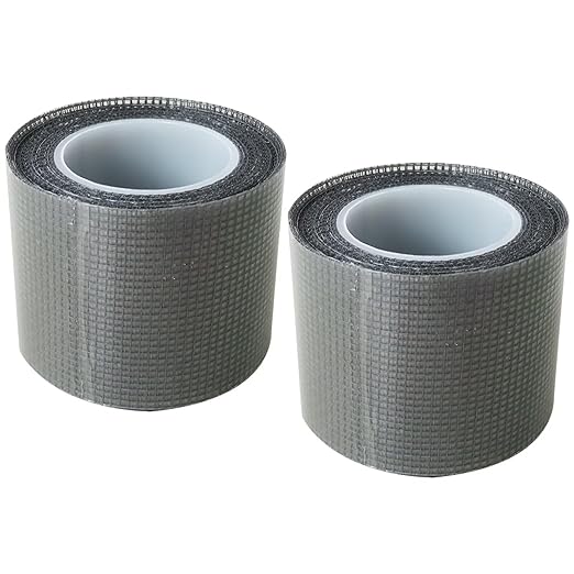 2-Pack Black Fiberglass Screen Repair Tape, 2" x 16.5 FT Strong Adhesive Patch Fit for Windows & Doors