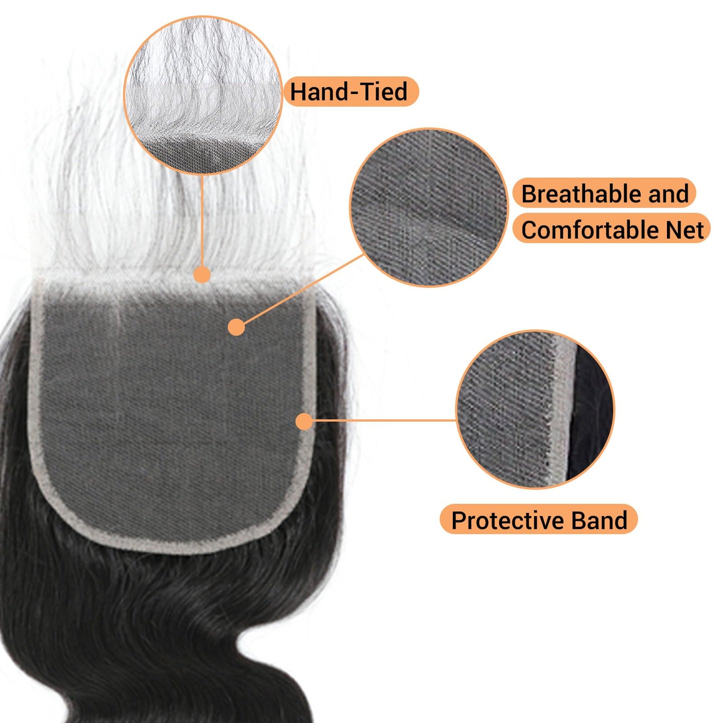 5x5 Transparent HD Lace Closure Human Hair Body Wave 18 Inch Virgin Human Hair Closure HD Lace Closure Pre-plucked Natural Black