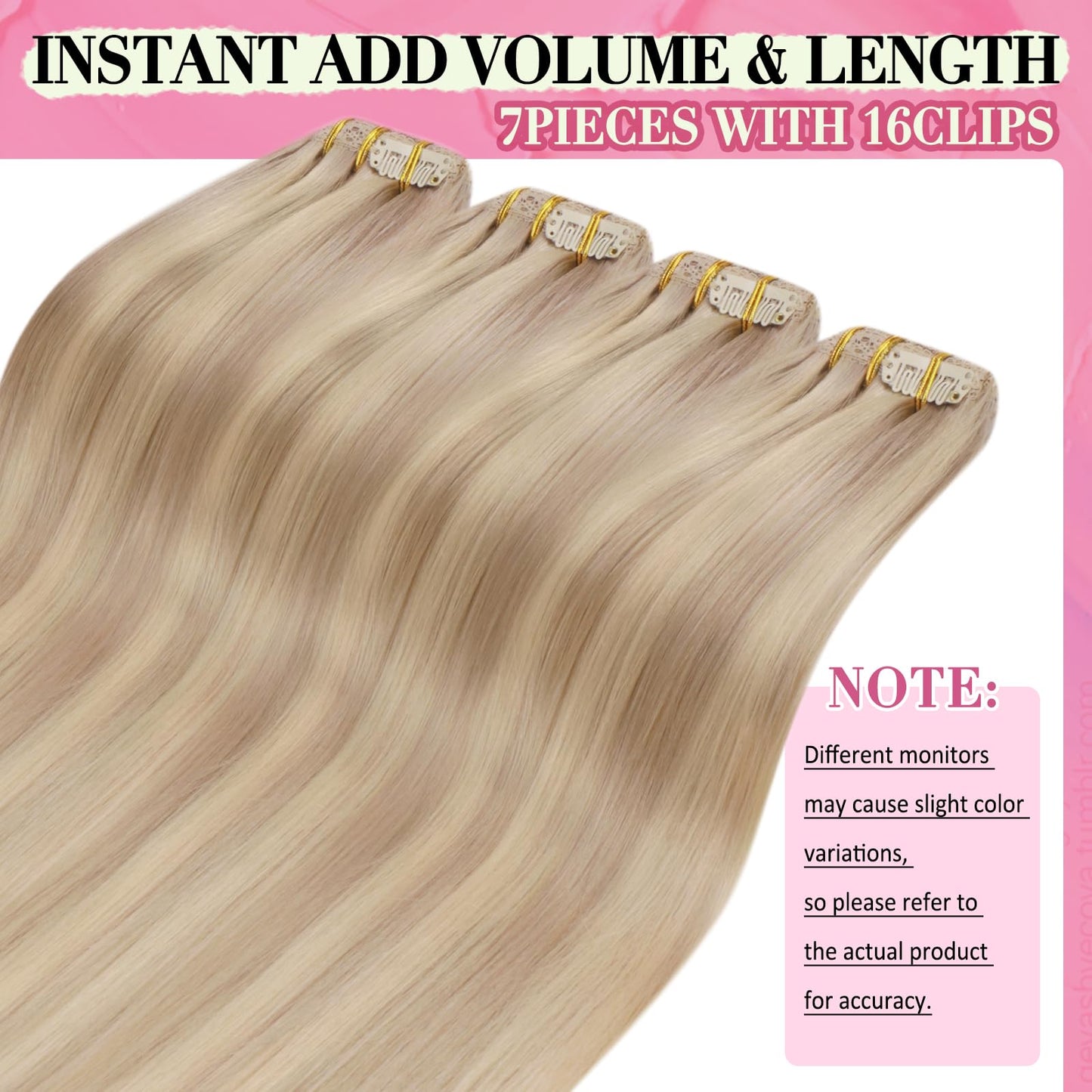 YoungSee Clip in Hair Extensions Human Hair Highlight Clip in Real Hair Extensions Warm Ash Blonde Highlights Bleach Blonde Huma