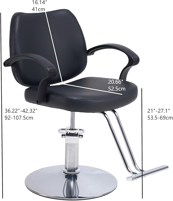Barber Chair Salon Chair for Hair Stylist with Heavy Duty Hydraulic Pump,Height Adjustment 360° Rotation Shampoo Chair for Tattoo Shampoo Beauty Salon Equipment