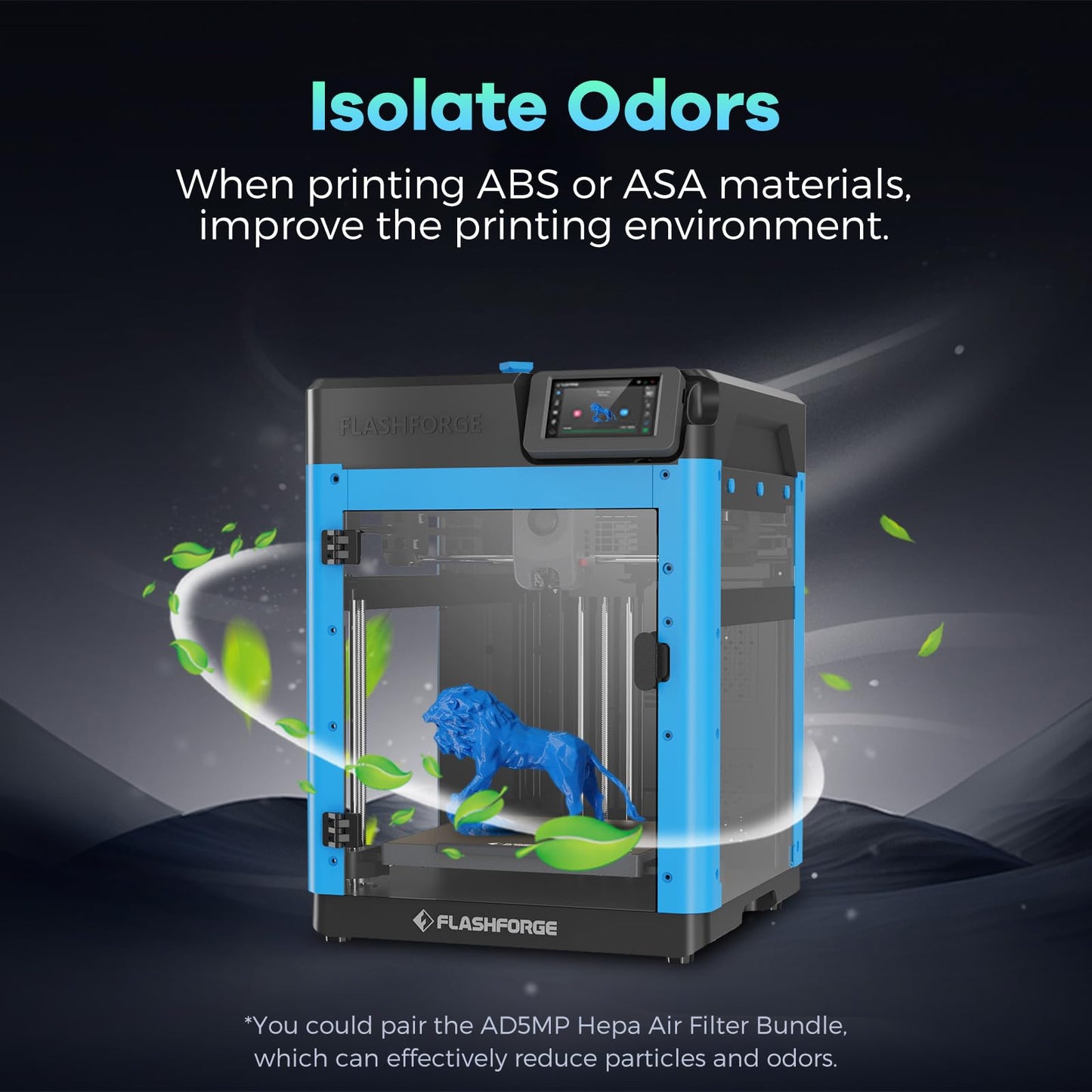 FLASHFORGE Adventurer 5M 3D Printer Enclosure kit, DIY Design, Reduce Noise, Increase Safety and Odor Isolation, Supports Printing High Temperature Filaments, Like ASA and PC