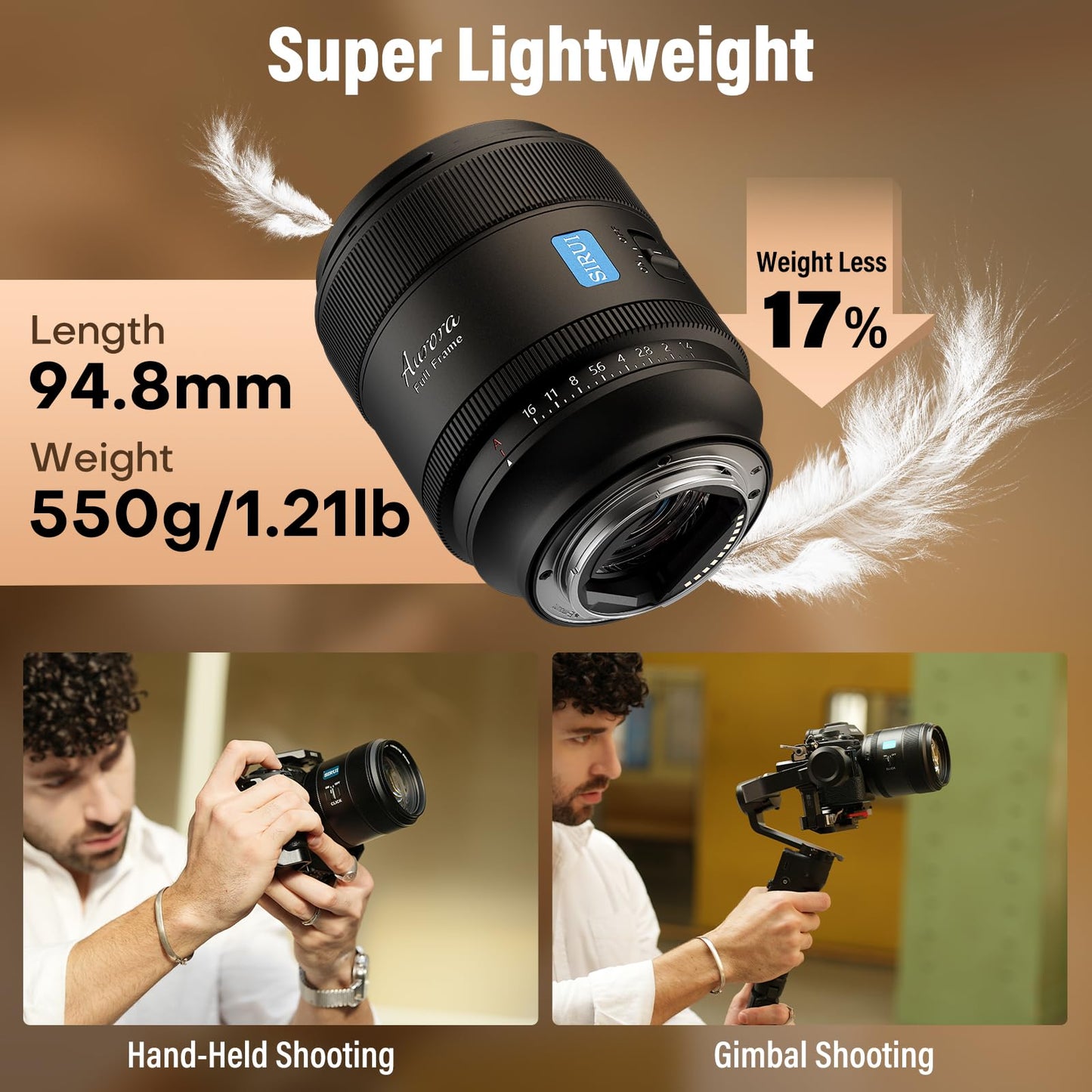 SIRUI Aurora 85mm F1.4 Full Frame Auto Focus Lens, Telephoto Prime Portrait Lens for L Mount Cameras, Black