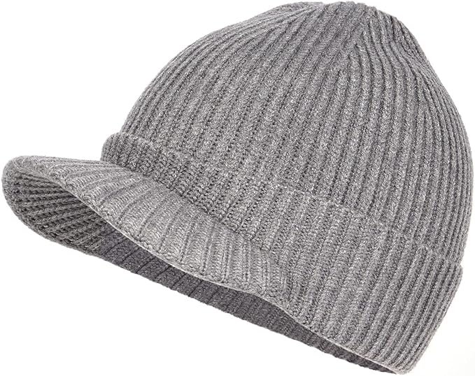 Zylioo Oversize Beanie Hats, XXL Big Size Ribbed Knit Cuffed Winter Hat for Cold Weather, Warm Skull Watch Cap