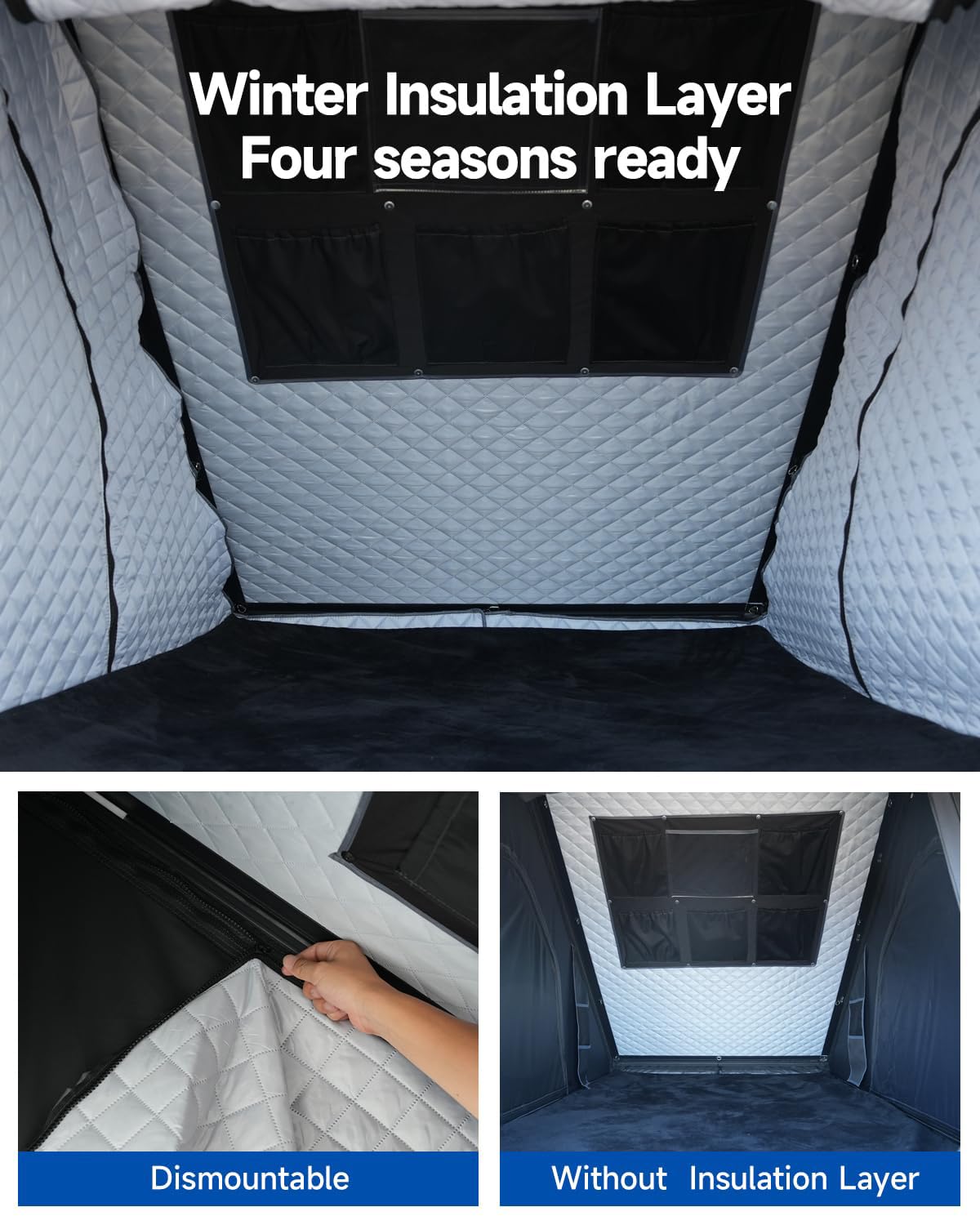 Arctwonder Rooftop Tent Hard Shell with Winter Thermal Layer,Roof top Tent Hardshell Suitable for Jeep SUV Truck Van,Camping Car 2 Person