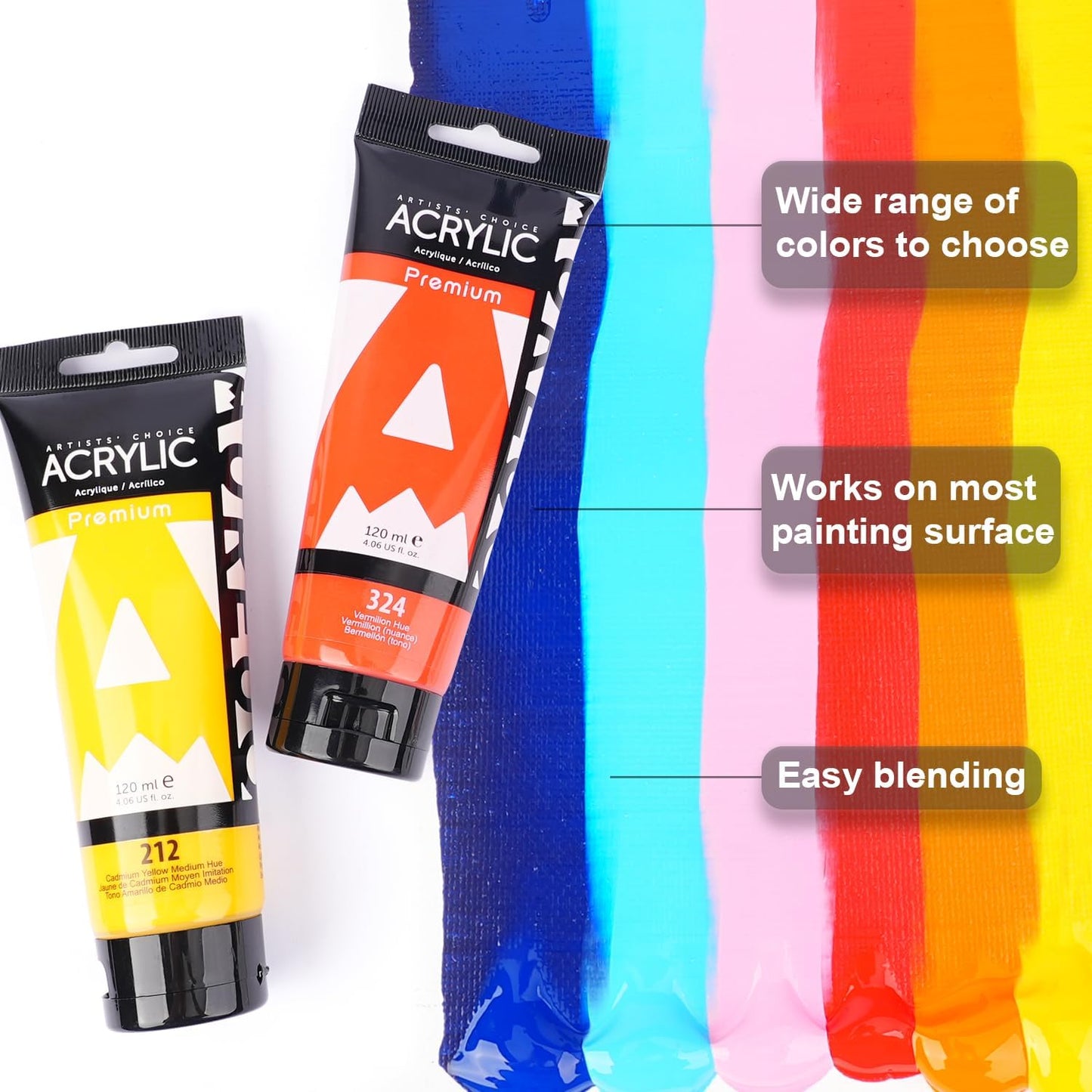 AUREUO Permanent Rose Acrylic Paint, 4 Fl Oz / 120ml Single Tube, Rich Pigment Art Craft Paints for Canvas, Rocks, Wood, Ceramic, Fabric - Art Supplies for Beginners, Professionals, Artists