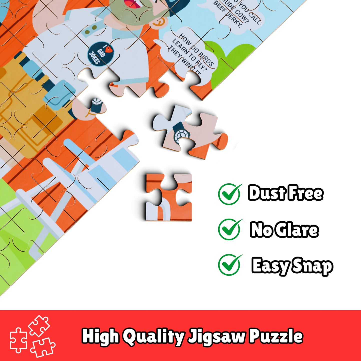 Fathers Day Dad Gifts - 500 Piece Dad Joke Puzzle - Jigsaw Puzzles for Adults, Gifts for Fathers and Dads, White Elephant Presents, Stocking Stuffers, 50th, 60th Birthday Gift Ideas, Father's Day