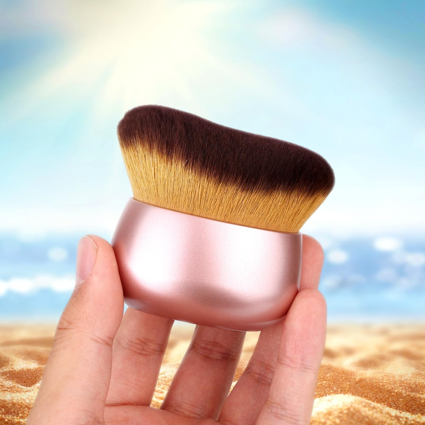 Body Makeup Brush for Self Tanner, Large Self Tanning Applicator Tan Brush Provides Even Application for Face Neck Back Legs, We