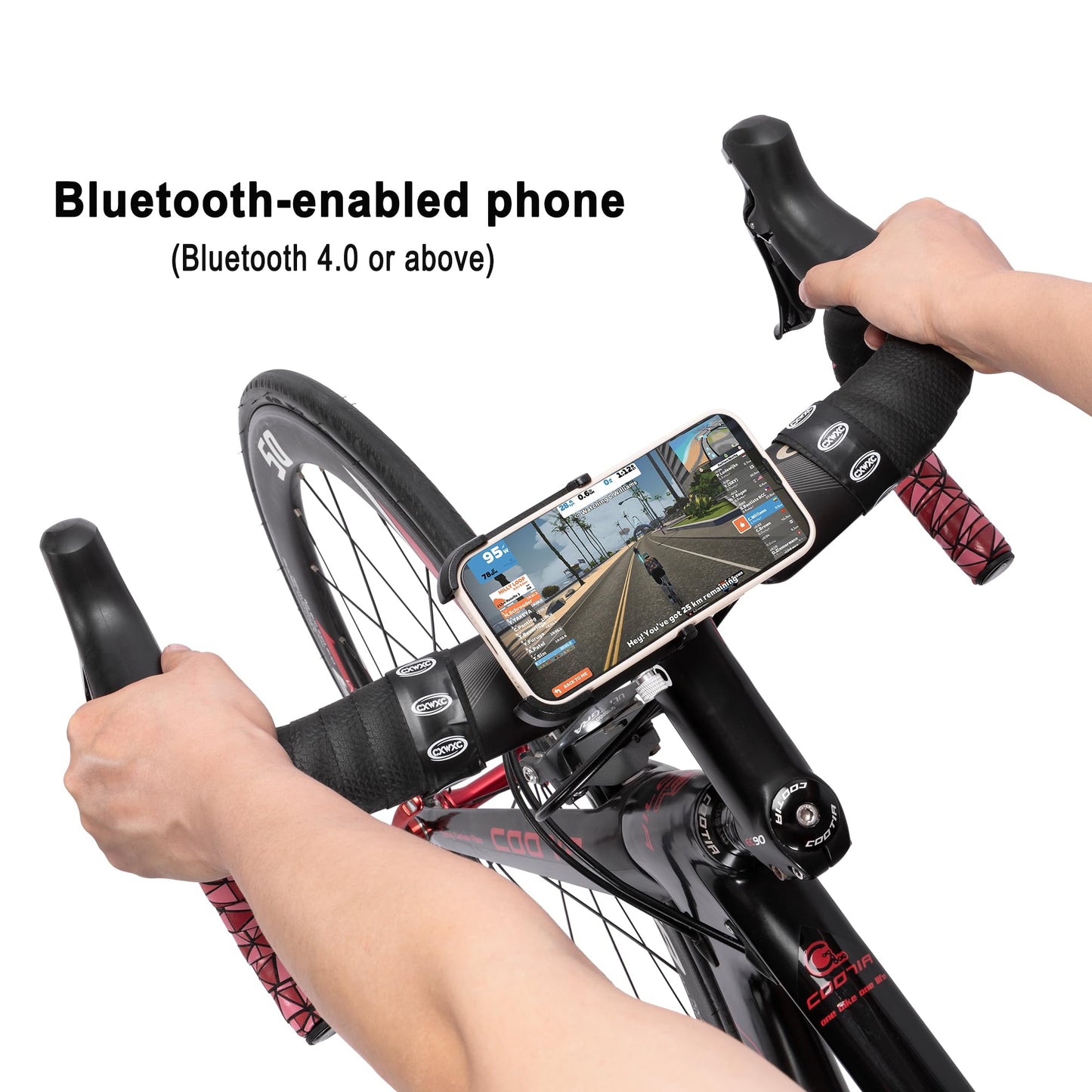 Smart Bike Trainer - Fluid Bike Trainer Stand for 26-29” or 700c Wheel - Noise Reduction Bicycle Stationary Stand Compatible with Zwift App