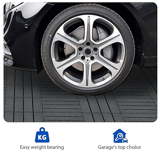 27 PCS 12x12 Inch Interlocking Deck Tiles - Waterproof All-Weather Outdoor Patio Flooring for Pool, Balcony, Backyard, Porch & Garden, Dark Grey