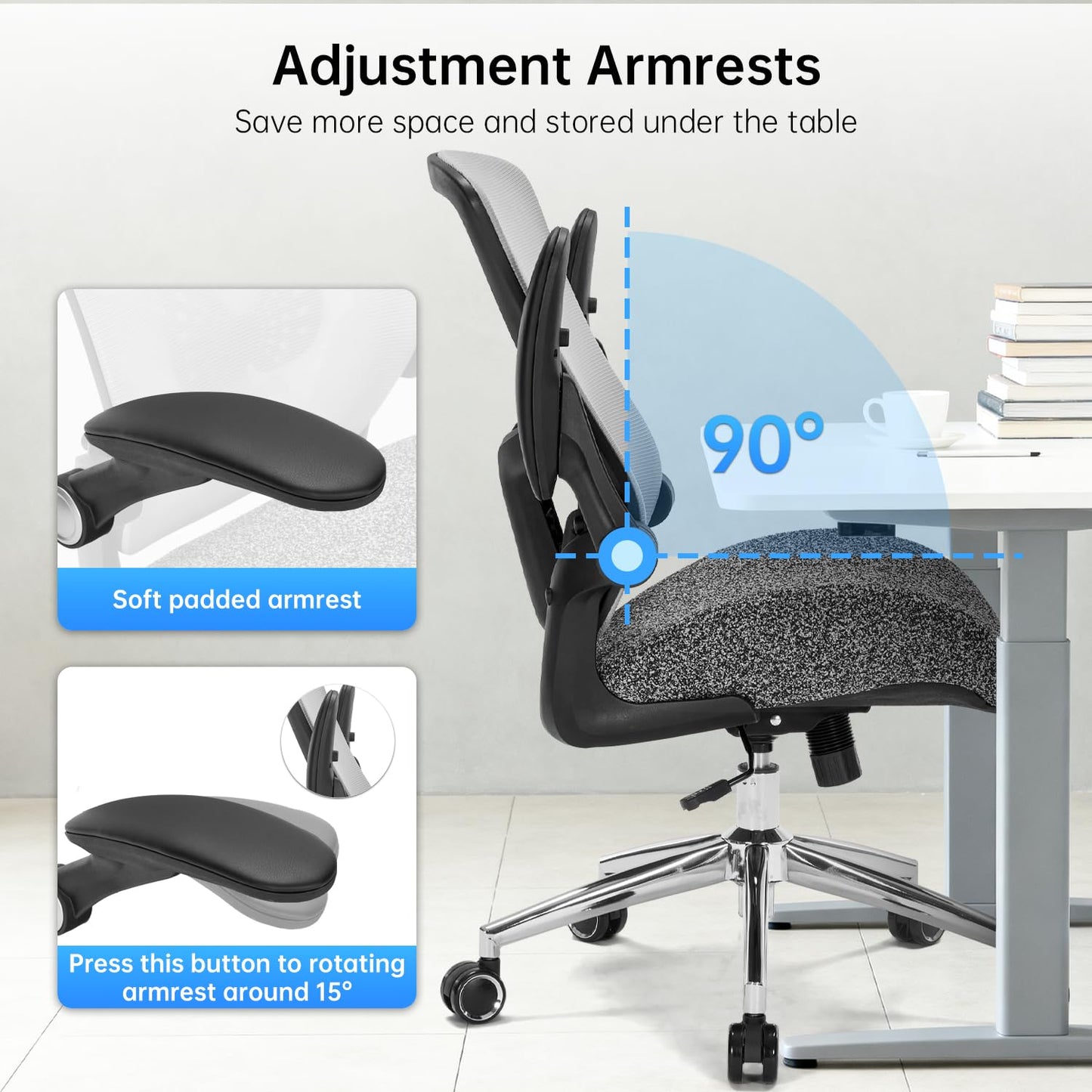 Heavy Duty Office Chair-400lbs, Ergonomic Desk Chair with Wide & Soft 3D Modeling Foam Cushion Home Office Desk Chair with Adjustable Seat Height, Executive Computer Task Chair for Heavy People