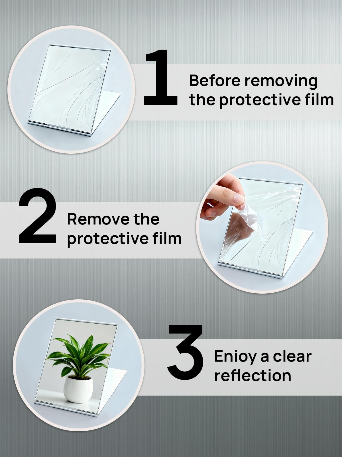 MIRRORNOVA Portable Folding Mirror, Ultra-Slim Makeup Tabletop Mirror for Travel with Aluminum Shell, Large Size 7