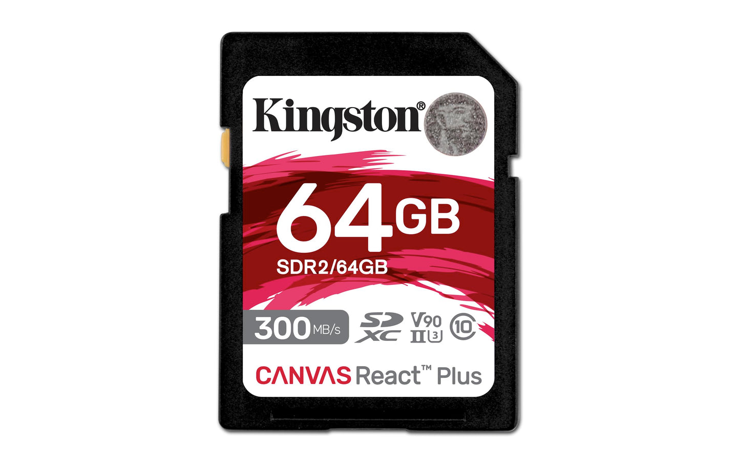 Kingston Canvas React Plus 64Gb Sd Card | Sdxc Uhs-Ii | 300R/260W U3 V90 | Full Hd/4K/8K | Sdr2/64Gb