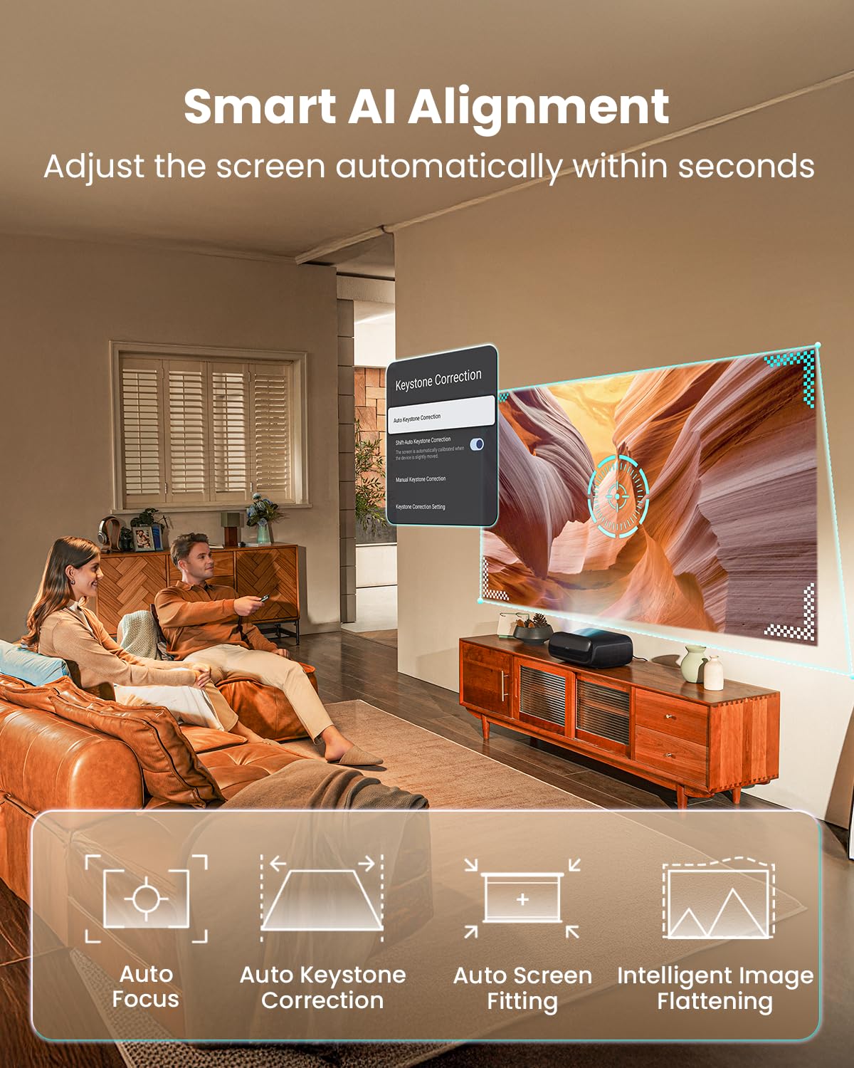 JMGO O2S Ultra UHD 4K Ultra Short Throw Projector, 3600 ISO Lumen Triple Laser Projector, Dolby Vision, 20W Dynaudio Integrated Speakers, Google TV, Dolby Atoms, DTS-X.