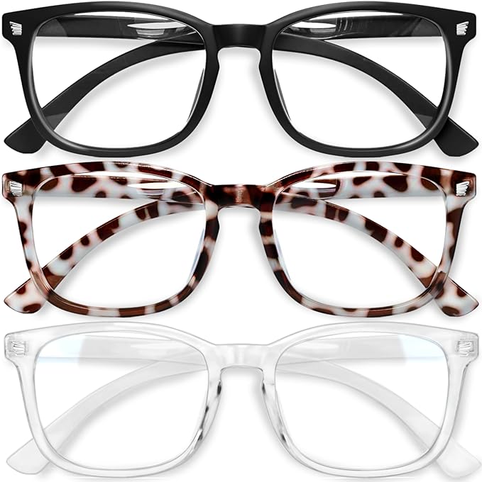 Gaoye Stylish Blue Light Glasses for Woman - Computer Glasses for Blue Light Blocking - Lightweight Frames - 3 pack