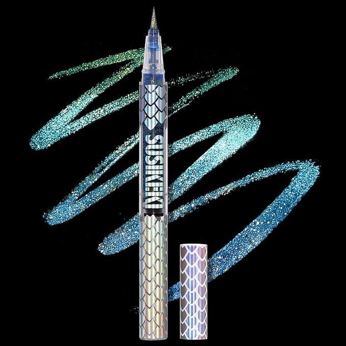 SUSIKEKI Chameleon Metallic Duochrome Liquid Eyeliner, Color Shifting Shimmery Eye Liner, Duo-color Waterproof Long Lastin...