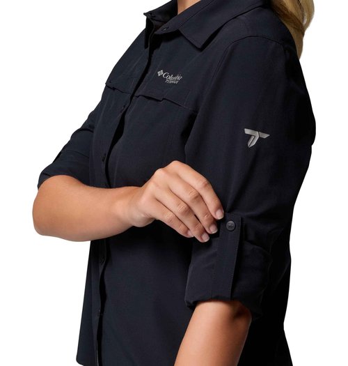 Columbia Women's Summit Valley Woven Long Sleeve Shirt, Black, Large