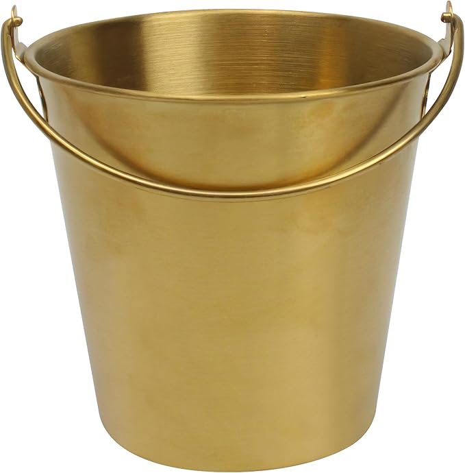 Gold Champagne Bucket for Ice Drink Bottle Beer Drinks Cooling Chilling Beverage Wine, Container Tub Chiller Buckets with ...