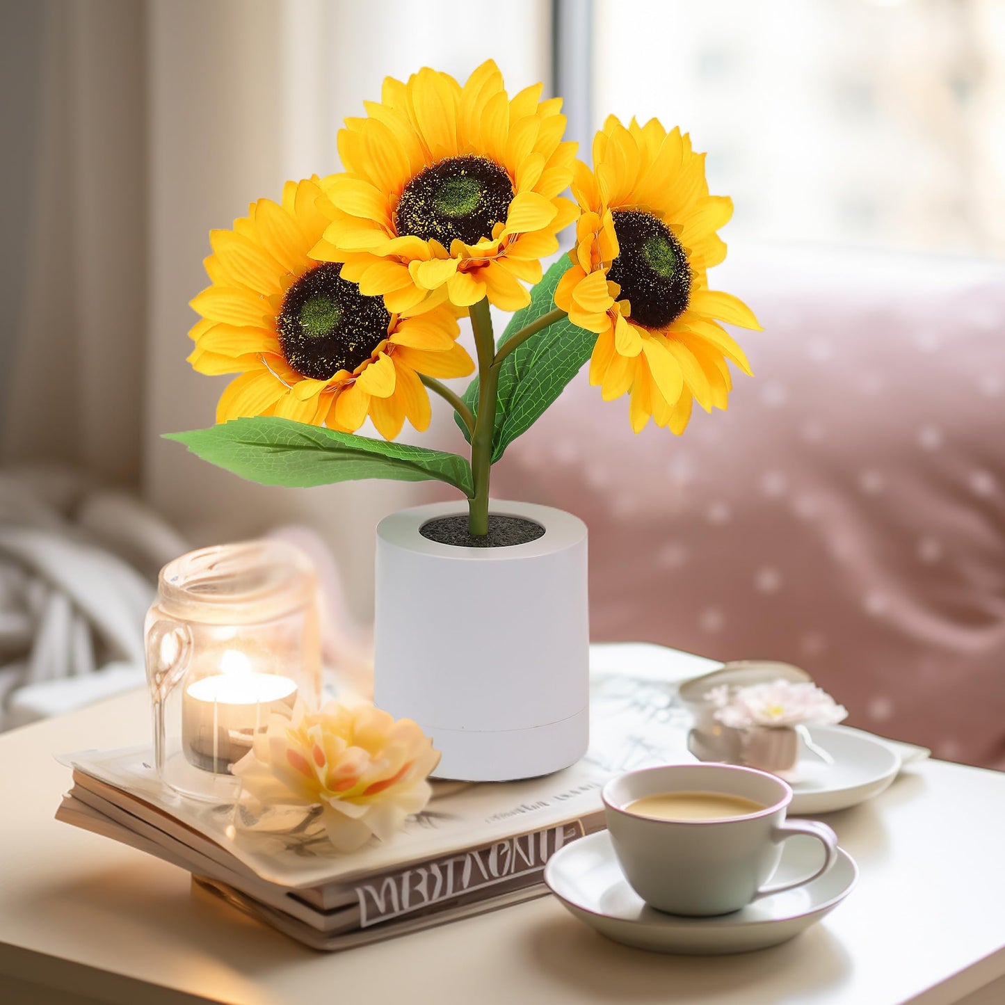 WSYEAR Sunflower Gifts for Women-Sunflowers Flower Lamp Night Light for Bedroom Decor,Birthday Gifts for Her Mom Wife Friends Girlfriend Teacher Grandma