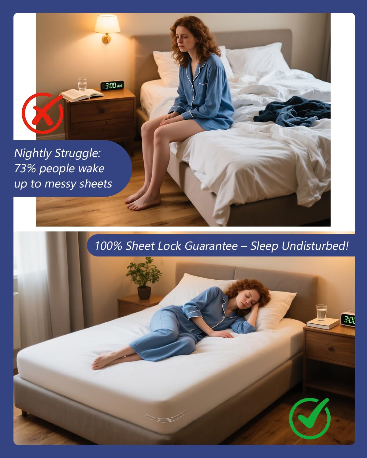 ASSRECT 4-Pack Removable Bed Sheet Holders for Corners with Mattress Straps, Durable Sheet Locks to Prevent Bedding from Moving, Universal for Thick Mattresses (White)
