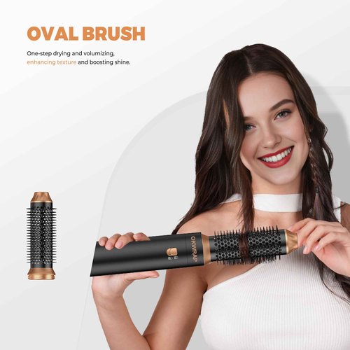Hair Dryer Brush,6 in 1 Professional Hot Air Styler,Powerful Air Curling Wrap Styler,Negative Ionic Hair Dryer Fast Drying, Multi Hair Stylerfor Curling Volumizing Straightening Styling