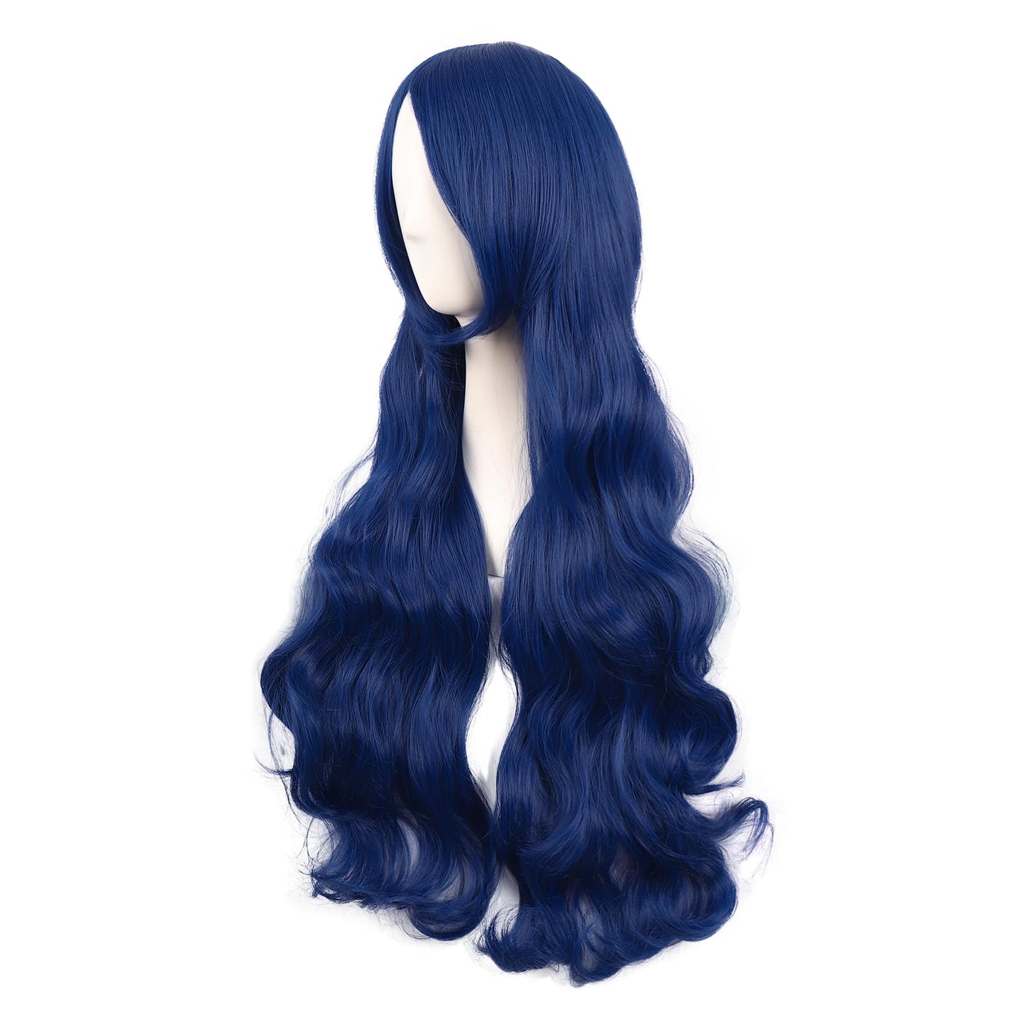 MapofBeauty 32 Inch/80 cm Long Hair Spiral Side Bangs Curly Cosplay Costume Synthetic Wig (Mixed Blue)