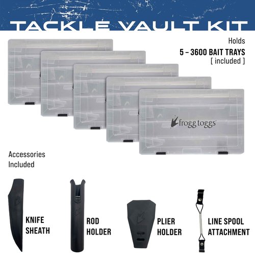 FROGG TOGGS EVA Tackle Vault Tote, Lightweight Customizable Tackle Bag with Accessories