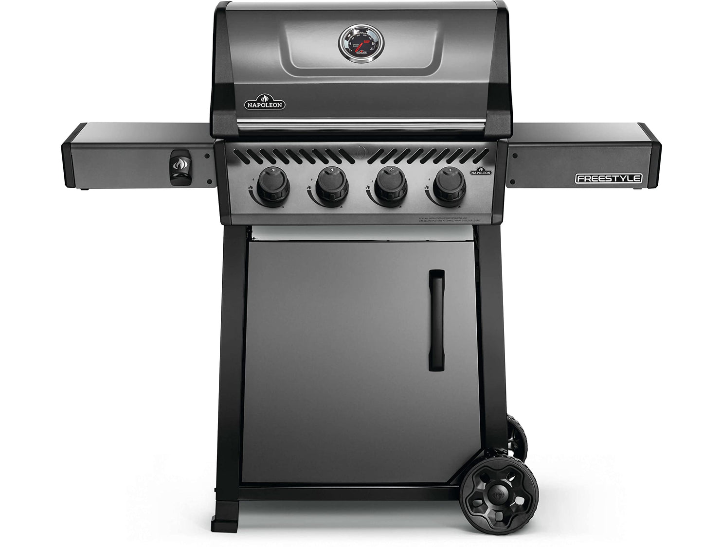 Napoleon Freestyle 425 Propane Gas Outdoor Grill, Graphite Grey – 4-Burner Backyard BBQ for Home Grilling