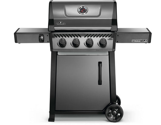 Napoleon Freestyle 425 Propane Gas Outdoor Grill, Graphite Grey – 4-Burner Backyard BBQ for Home Grilling