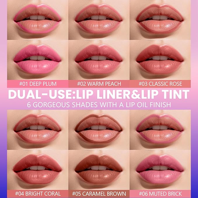Jolilab Lip Stain Masque,Wipe Off Lip Tint,Waterproof,Transfer proof,Highly Pigmented,Ultra Long Lasting Lip Stain Peel off Makeup With Matte finish for All-day Wear.(#06 MUTED BRICK)