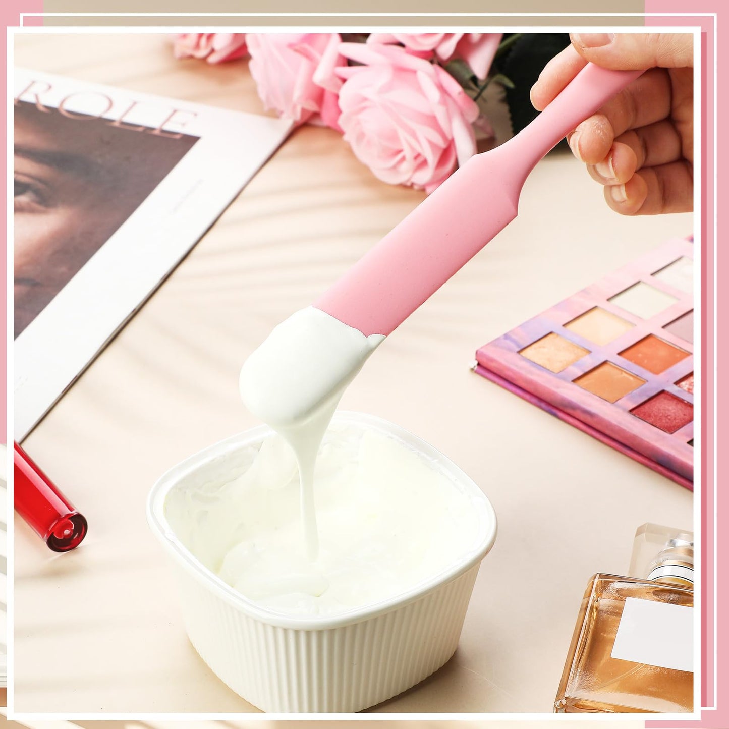 Patelai Non Stick Wax Spatulas Silicone Waxing Sticks Waxing Applicator Hair Removal Large Reusable Scraper Large Area Hard Wax