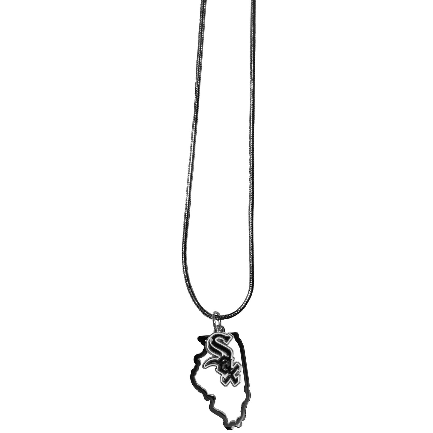 Siskiyou Gifts MLB Chicago White Sox Necklace Chain with State Shape Charm, Team Colors, One Size
