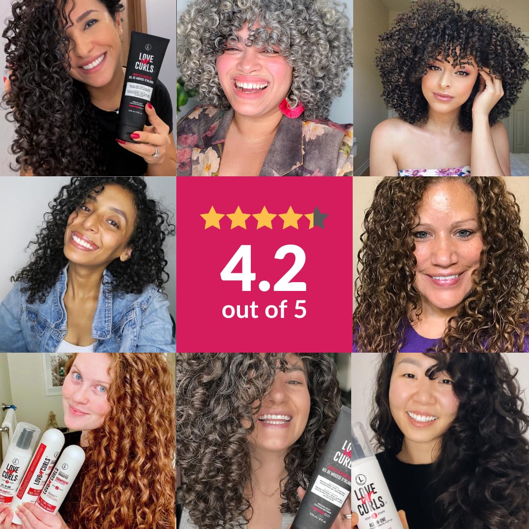 Love Ur Curls - Shampoo, Conditioner, Wavy All In One Styler to repair, define and hydrate hair and Irish Sea Moss Gel for touch