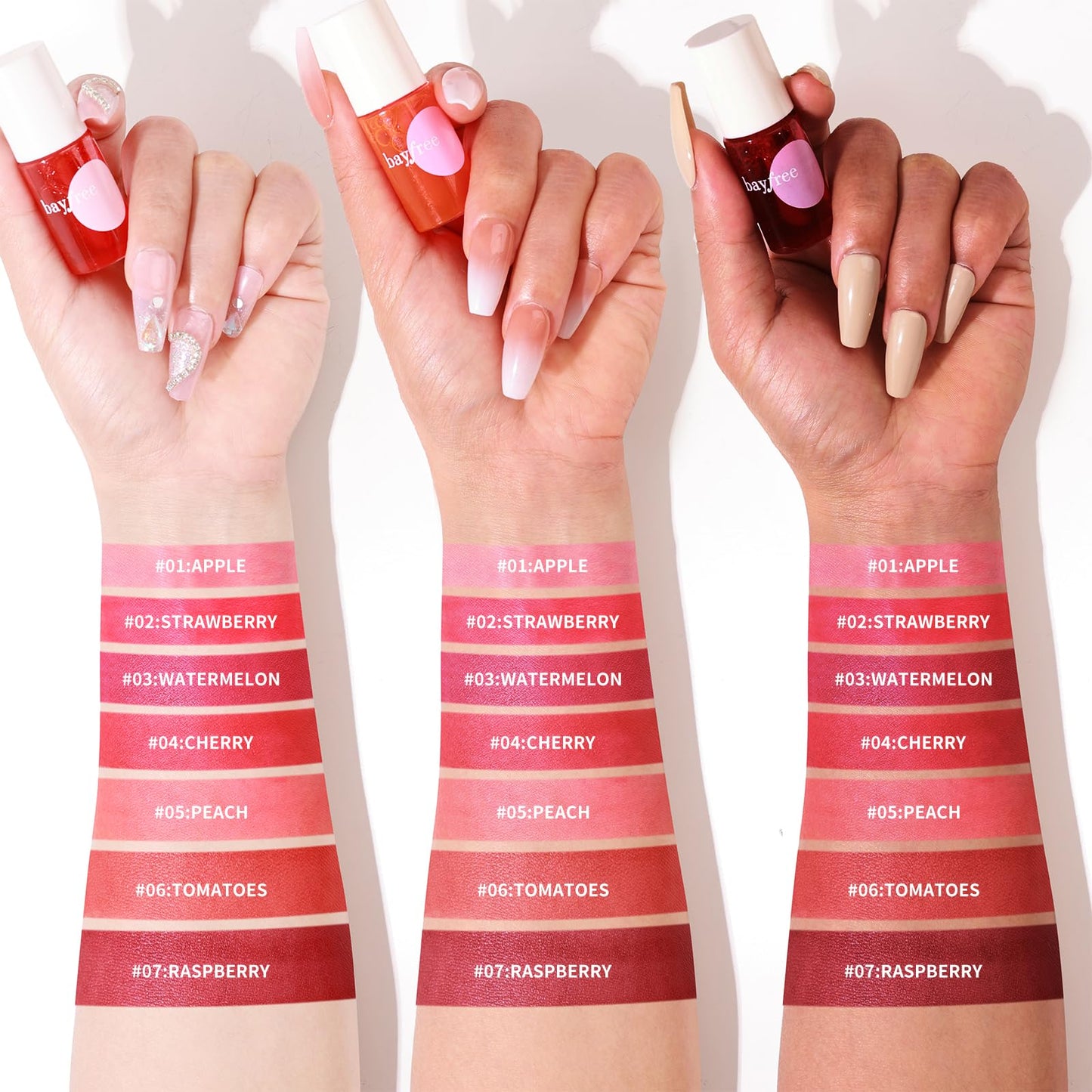 bayfree Lip Tint Stain Set, Korean Water Tint Lightweight Non-sticky, Waterproof Long Lasting Liquid Blush & Lip Stain, Transfer