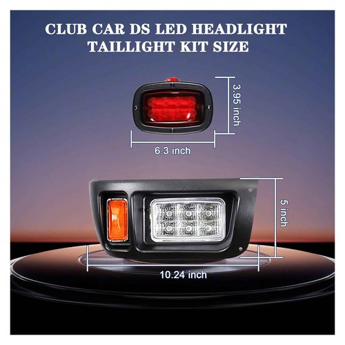 Golf Cart Club Car DS LED Light | LED Headlights & LED Tail Lights For Club Car DS Gas & Electric golf carts (1993 & up) 12V